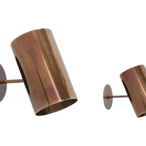 Brass Wall Sconce | Cylinder Vanity Light | Italian Stilnovo Mid Century Modern Lamp