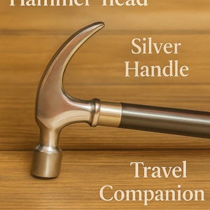Hammer Head Wooden Walking Stick: Handmade Brass Travel Cane