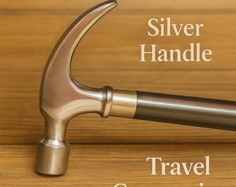 Hammer Head Wooden Walking Stick: Handmade Brass Travel Cane