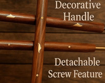 Antique Brass Handle Wooden Walking Stick: Victorian Style Designer Cane