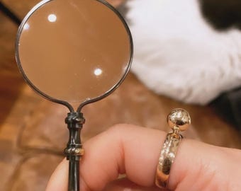 Black Brass Magnifying Glass: Vintage Nautical Decor