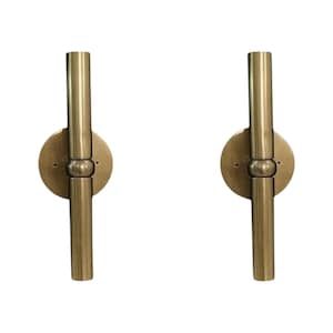 Modern Brass Tube Wall Sconce: Handmade Mid Century Light
