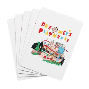 Playing Cards, Peewees Playhouse Inspired Complete Card Deck, Deck of Cards, Poker Deck, Card Game, Playing Card Set, Unique Cards