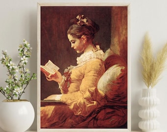 Fragonard Young Girl Reading Print, Rococo Masterpiece, Fine Art Home Decor (Digital Download)