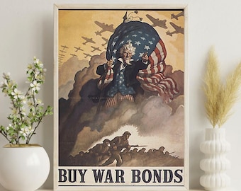 第二次世界大戦中の日本の戦時国債のポスター❷枚セット 第二次世界大戦の戦時国債ポスター：ヴィンテージ・パトリオティック第