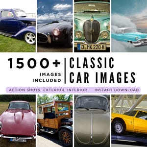 Vintage Car Photo Bundle: 1500+ Classic Auto Images (JPG Digital Download)