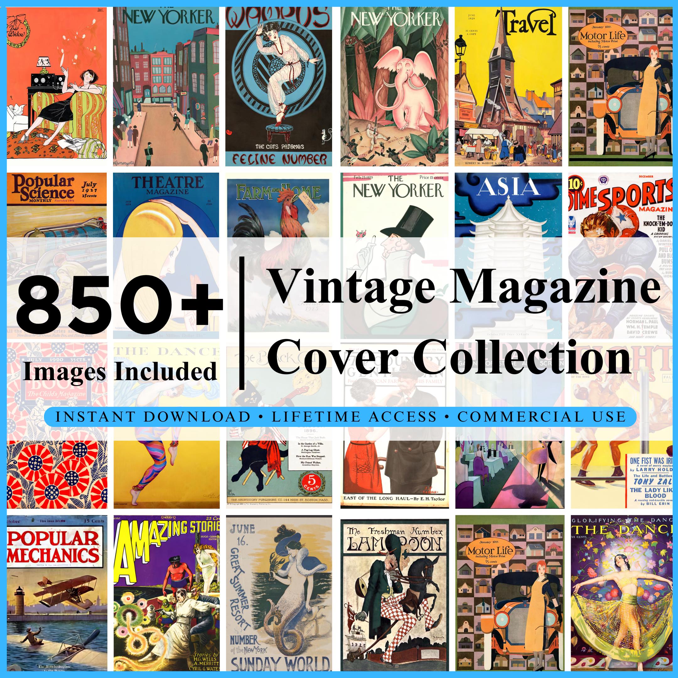 850+ Classic Magazine Covers, Retro Ephemera Set, Illustrated ...