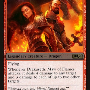 Carte à collectionner fantaisie personnalisée – Portrait de héros de style MTG/DnD | Carte physique imprimée