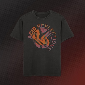 Acid Reflections Washed Tee, Vintage Graphic Shirt, Retro Oversized T-Shirt, Festival Apparel, Streetwear Essential