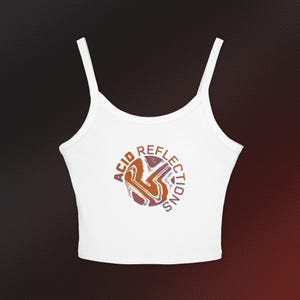 Acid Reflections Damen Spaghetti Strap Tank Top - trendige Sommer Kleidung, Festival Outfit, lässiges Strand Top, grafische Freizeitkleidung, Geschenk für Sie
