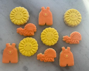 Galletas de azúcar para la llegada de un bebé, galletas de azúcar para baby shower, galletas para fiestas, cumpleaños, galletas personalizadas.