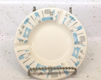 Atomic Era Vintage Blue Heaven Ashtray, Midcentury