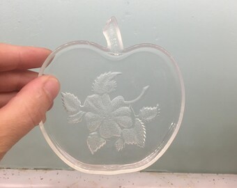 Vintage Apple Blossom Coasters, Snack Plates, MCM Barware