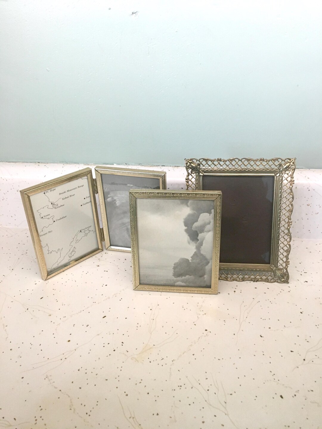 Vintage 5in Picture Frames – Assorted Gold & Brass Toned Retro Tabletop ...