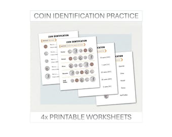 Coin Identification Worksheets – Kindergarten & 1st Grade (Digital Download)