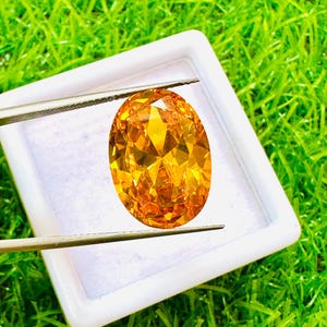 Oval Yellow Zircon Gemstone, Faceted Cut (17x11x6)MMFather's day gift