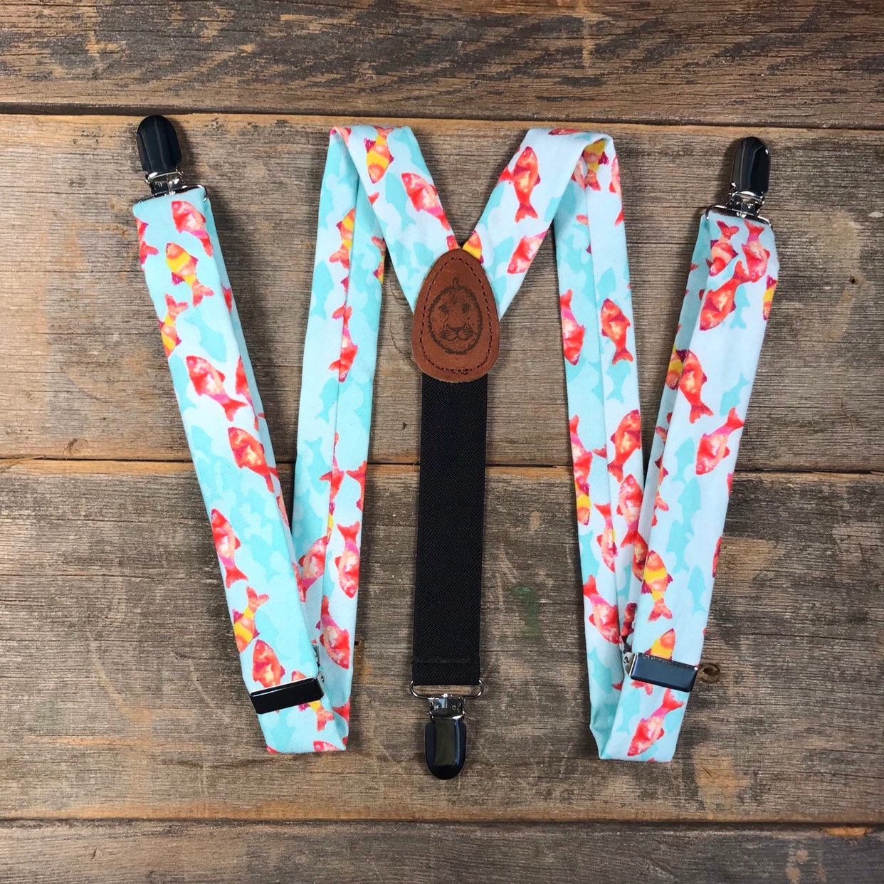 Bright tropical fish kids Suspenders // Kids Boys Etsy