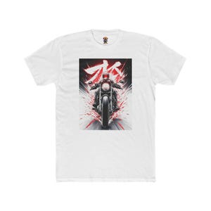 T-shirt graphique moto, chemise ras du cou unisexe en coton, cadeau motard, tenues décontractées, vêtements moto vintage, mode style anime