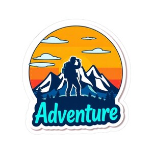 Adventure Kiss-Cut Stickers | Explore Nature, Adventure Decor, Camping, Hiking Gear, Travel Supplies