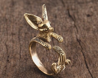 Fuchs Wickelring, verstellbarer Fuchs Ring, Tier Statement Ring, Gold Fuchs Schmuck, handgemachter Tier Ring, Waldland Fuchs Ring, einzigartiges Geschenk für sie