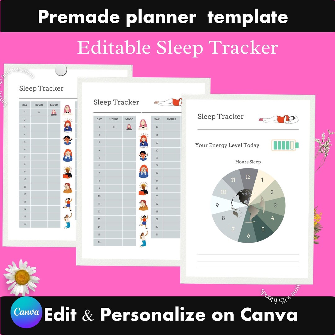 Sleep Pattern Stickers Printable Sleep Stickers Tracker,daily Sleep Log,wellness and Self Care ...