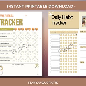 Weekly Habit Tracker Printable ,Habit Tracker Template & Routine Planner ,Goal Tracker,Productivity   Wellness Planner PDF  Instant Download