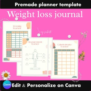 Printable Weight Loss Journal: Meal Planner & Habit Tracker (Instant Download, PDF Template)