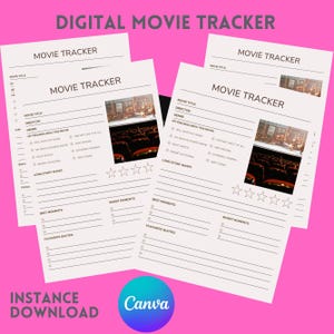 Digital Movie Series Journal, Movie Tracker for GoodNotes, Watching Journal & Series Review Planner, Track Movies Watched ,Movie Journal Log