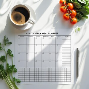 Monthly Meal Planner Printable | Family Meal Calendar | Meal Prep Template | Weekly Food Schedule | A4 A5 Meal Organizer