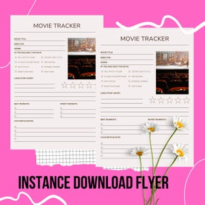Digital Movie  Series Journal, Movie Tracker for GoodNotes, Watching Journal & Series Review Planner, Track Movies Watched , Movie Log pdf