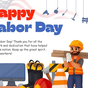 Labor Day Thank You Cards & Gift Tags: Employee Appreciation (PDF Printable 5x7