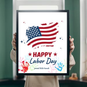 Patriotic Labor Day Poster: USA Worker Tribute, Instant Download (PDF Files Included)