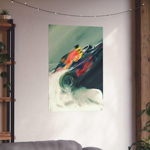 Dynamic Racing Car Matte Vertical Poster, Automotive Wall Art, Gift for Car Enthusiasts, Racing Decor, Auto Show Gift