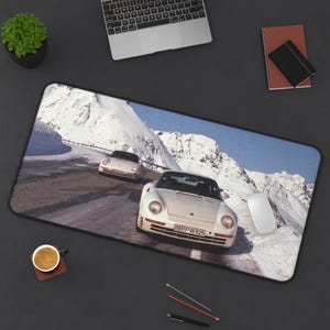 Porsche Desk Mat, Mouse Pad, Office Decor, Car Lover Gift, Desk Accessory, Computer Workstation, Gaming Setup