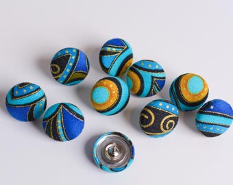 Peacock Fabric Push Pins: Decorative Corkboard Thumb Tacks, Set of 10