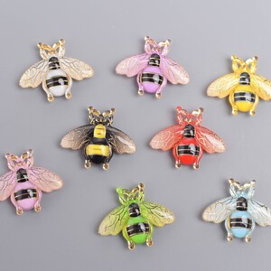 Cicada Bee Magnets, Pretty Office Decor, Metallic Gold Resin Insect Bugs, Set of 8 Spring Refrigerator Magnets