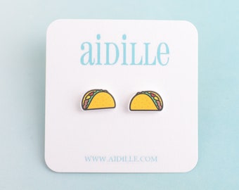 Acrylic Taco Earrings with Titanium Posts for Sensitive Ears