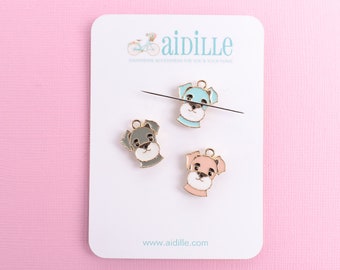 Schnauzer Needle Minder, Choose Pink Blue Gray and Gold or the Trio Set, Enamel Dog Needle Holder, Sewer Pup Lover Gift