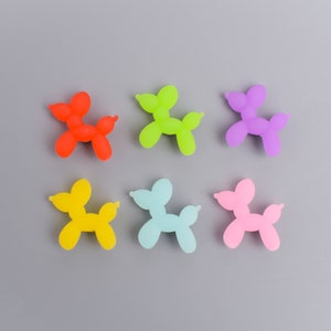 Resin Balloon Dog Magnets: Colorful Locker Decor, Set of 6
