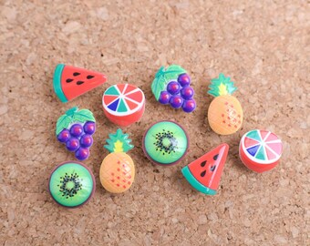 Resin Fruit Push Pins, Kitchen Thumb Tack Set, Fun Food Corkboard Decor