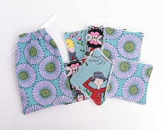 Face Scrubbies Set: Handmade Makeup Remover Cloth Wipes with Bag