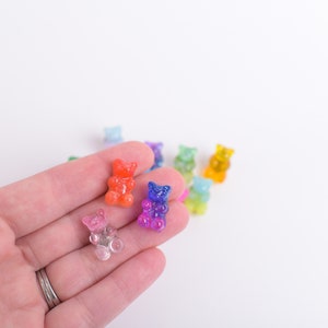 Gummy Bear Push Pins, Glitter Ombre Bear Thumb Tacks, Candy Novelty Corkboard Tacks image 4