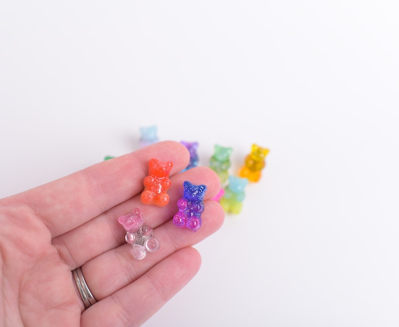 Gummy Bear Push Pins, Glitter Ombre Bear Thumb Tacks, Candy Novelty Corkboard Tacks image 4