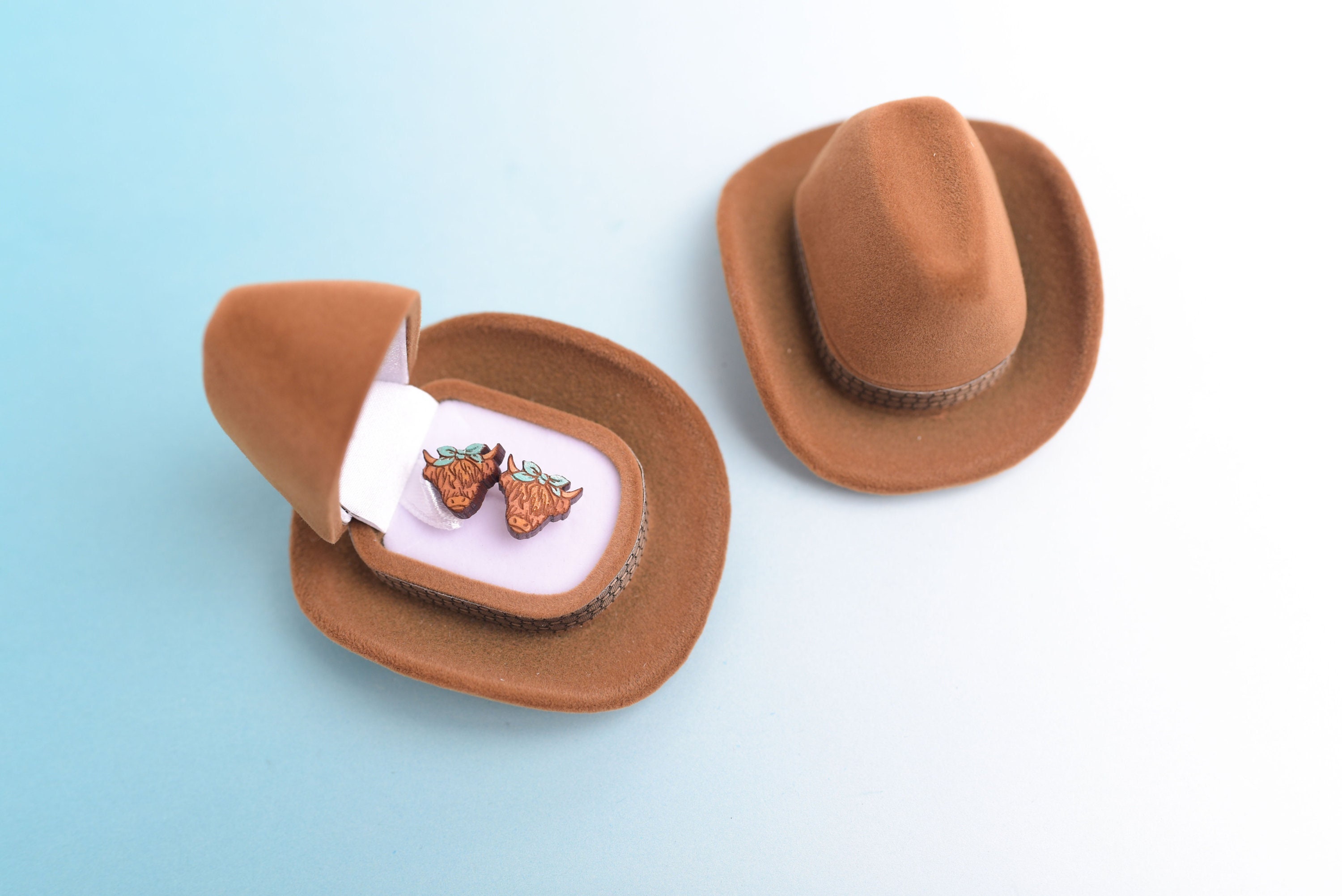 Creative Retro American Western Cowboy Hat Oval Ring Box - Temu
