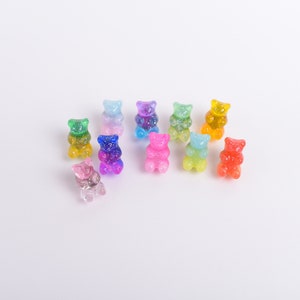 Gummy Bear Push Pins, Glitter Ombre Bear Thumb Tacks, Candy Novelty Corkboard Tacks image 7