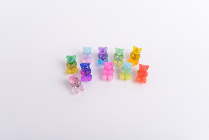 Gummy Bear Push Pins, Glitter Ombre Bear Thumb Tacks, Candy Novelty Corkboard Tacks image 7