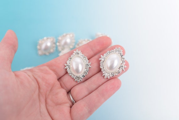 Glam Push Pins Set of 10 Pearl and Diamond Gem Thumb Tacks 