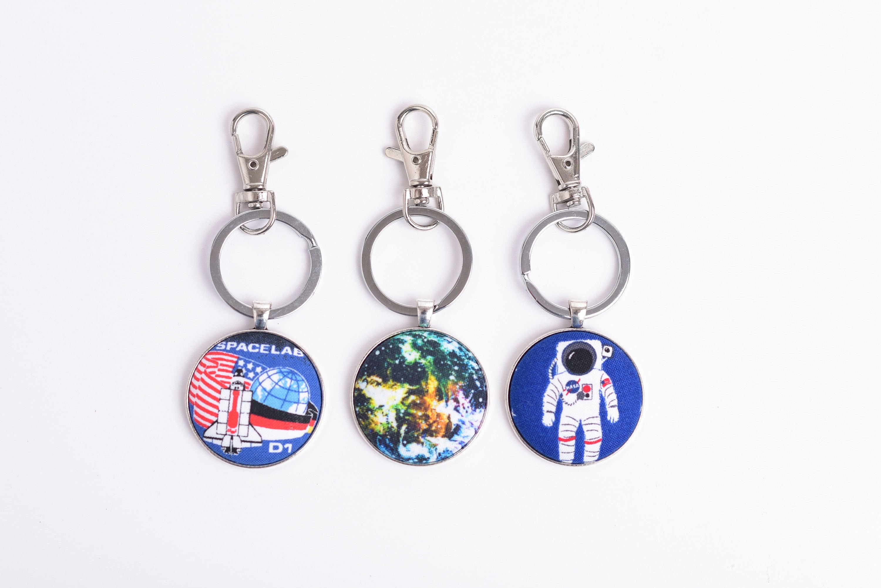 Space Keychain Choose Your Fabric Button NASA Key Chain with Etsy 日本