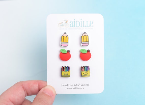 Crayon Box Studs Hypoallergenic Earrings for Sensitive Ears Made