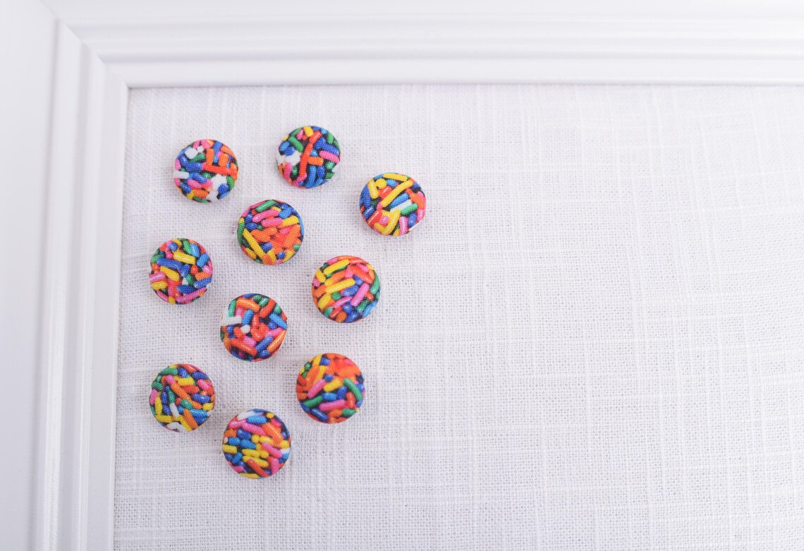 Rainbow Sprinkles Thumb Tacks Set of 10 Candy Print Push Etsy
